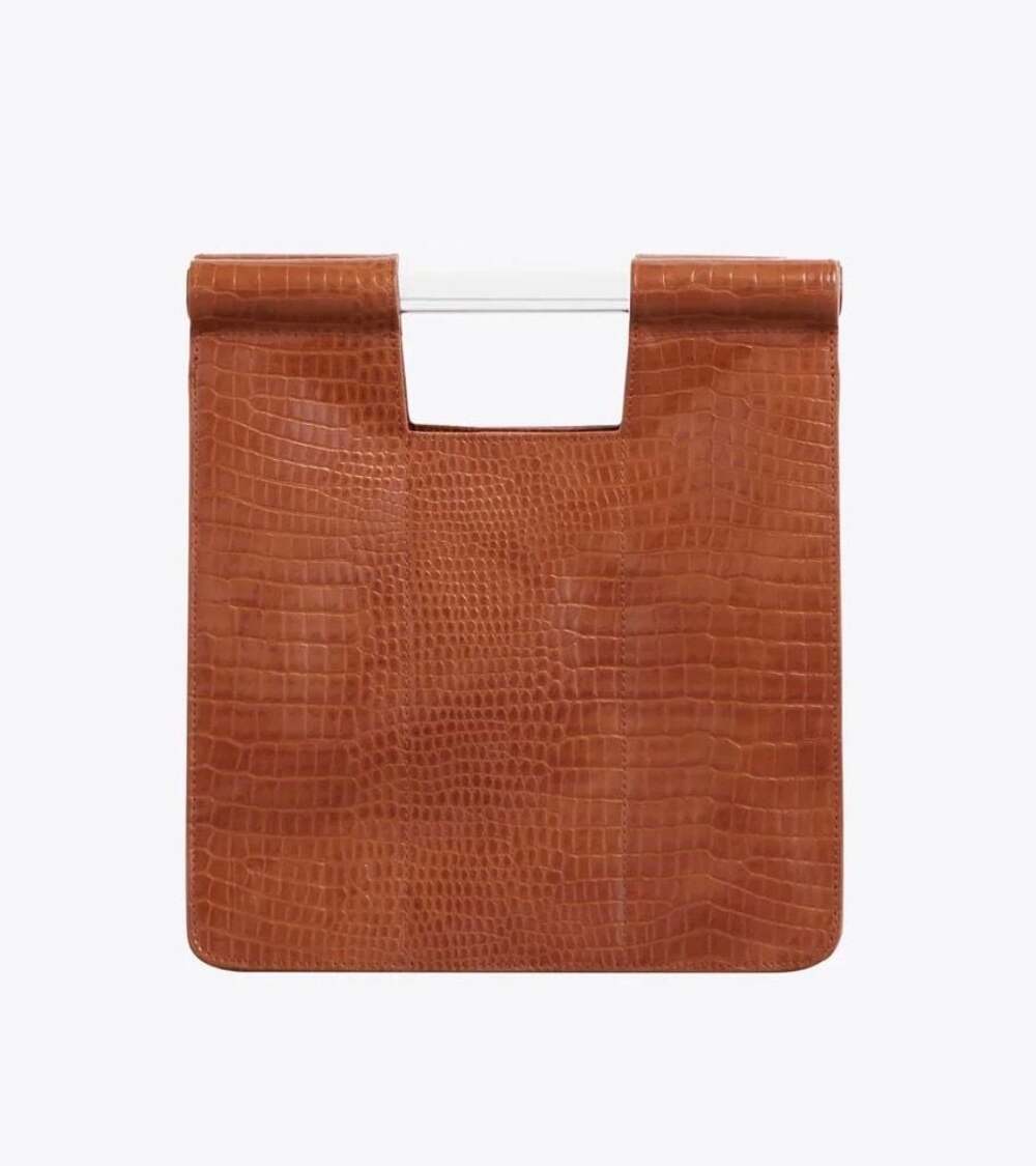 NWT Béis The Crossbody in Cognac Croc Faux Leather